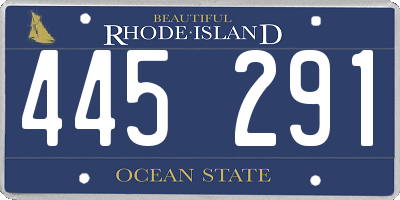 RI license plate 445291