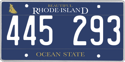 RI license plate 445293