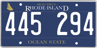 RI license plate 445294