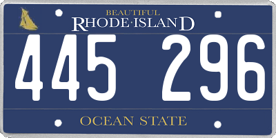 RI license plate 445296