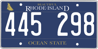 RI license plate 445298