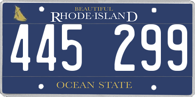 RI license plate 445299