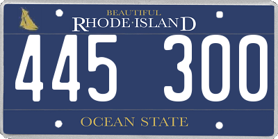 RI license plate 445300