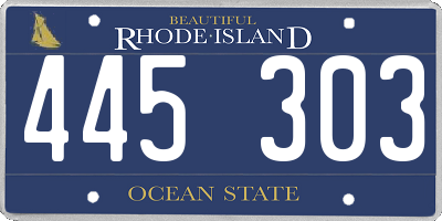 RI license plate 445303