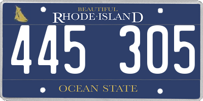 RI license plate 445305