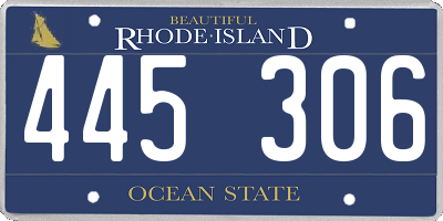 RI license plate 445306
