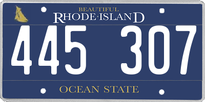 RI license plate 445307