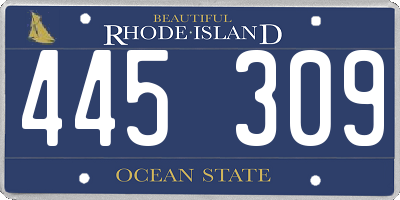 RI license plate 445309