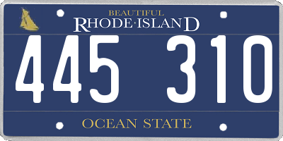 RI license plate 445310