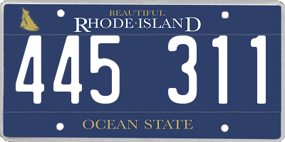 RI license plate 445311