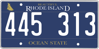 RI license plate 445313