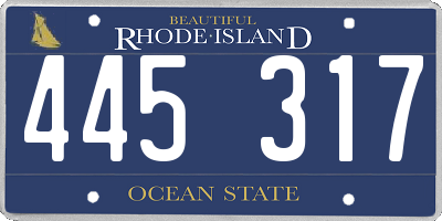 RI license plate 445317