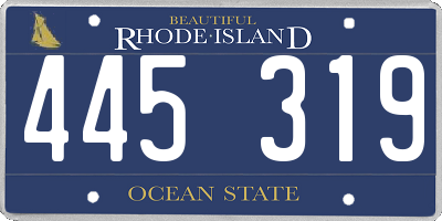 RI license plate 445319