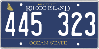 RI license plate 445323