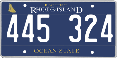 RI license plate 445324
