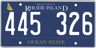 RI license plate 445326