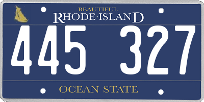 RI license plate 445327