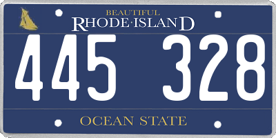 RI license plate 445328