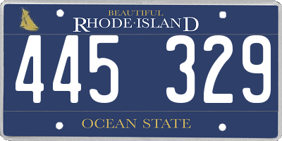 RI license plate 445329