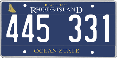 RI license plate 445331
