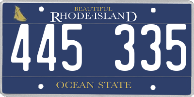 RI license plate 445335