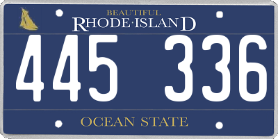 RI license plate 445336
