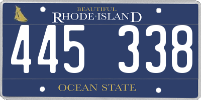RI license plate 445338