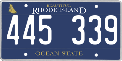 RI license plate 445339