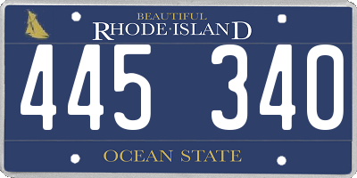 RI license plate 445340