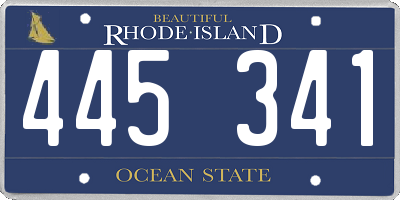 RI license plate 445341