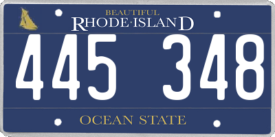RI license plate 445348