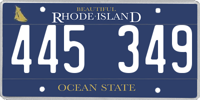 RI license plate 445349