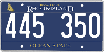 RI license plate 445350