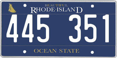 RI license plate 445351