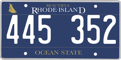 RI license plate 445352