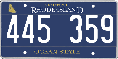 RI license plate 445359
