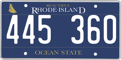 RI license plate 445360