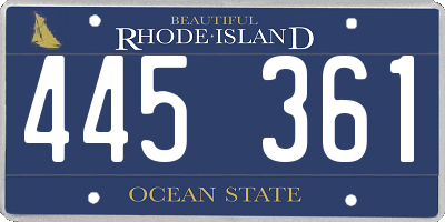 RI license plate 445361