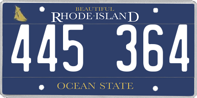 RI license plate 445364