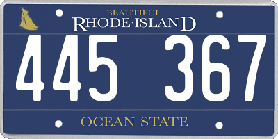 RI license plate 445367