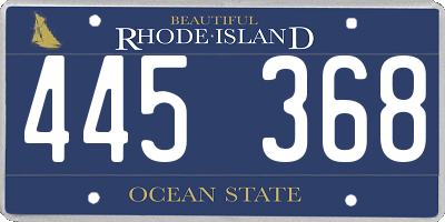RI license plate 445368