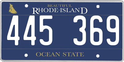 RI license plate 445369