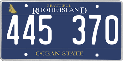 RI license plate 445370