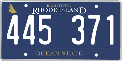 RI license plate 445371