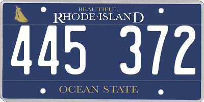 RI license plate 445372