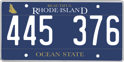 RI license plate 445376