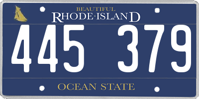 RI license plate 445379