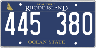 RI license plate 445380