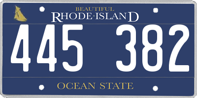 RI license plate 445382