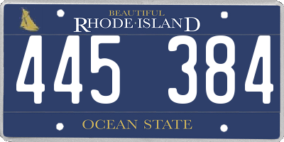 RI license plate 445384